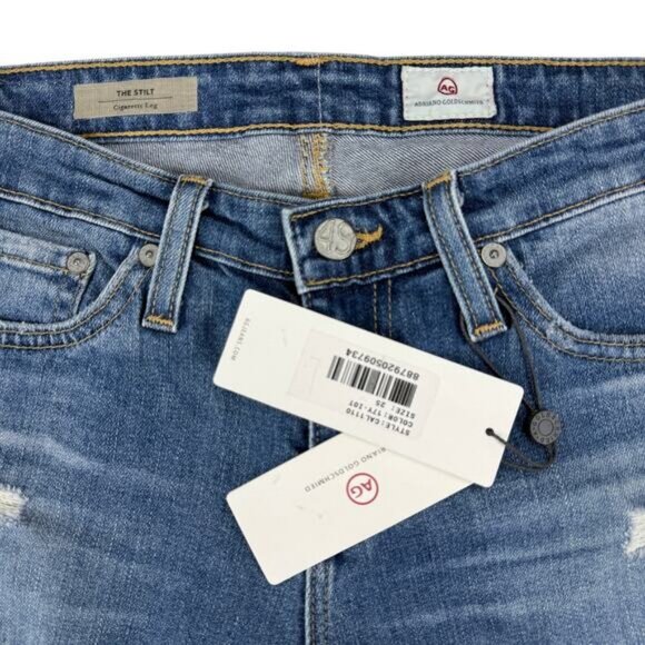 AG Adriano Goldschmied The Stilt Roll-up Cigarette Denim Jeans Size 25 - Picture 5 of 7